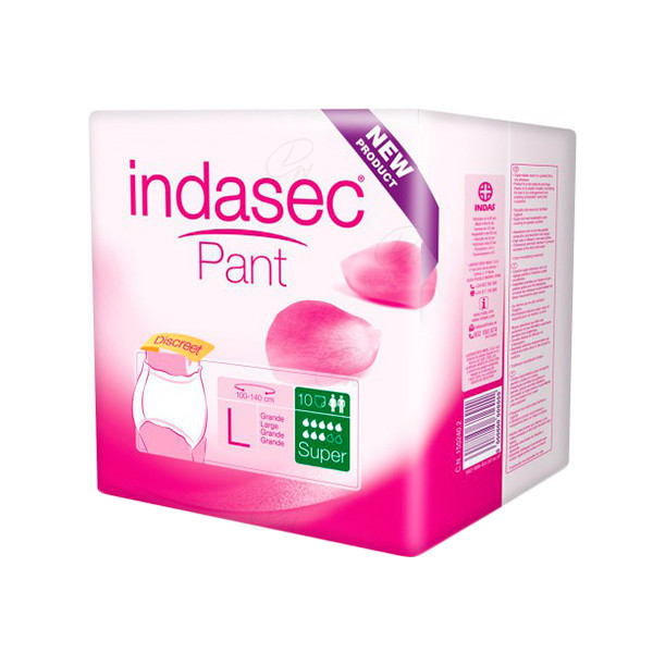 INDASEC PANT SUPER ABSORB DIA T- GRANDE 10 UDS