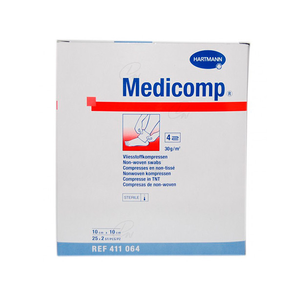MEDICOMP COMPRESAS NON WOVEN 10 X 20 CM 25 SOBRES 2 U