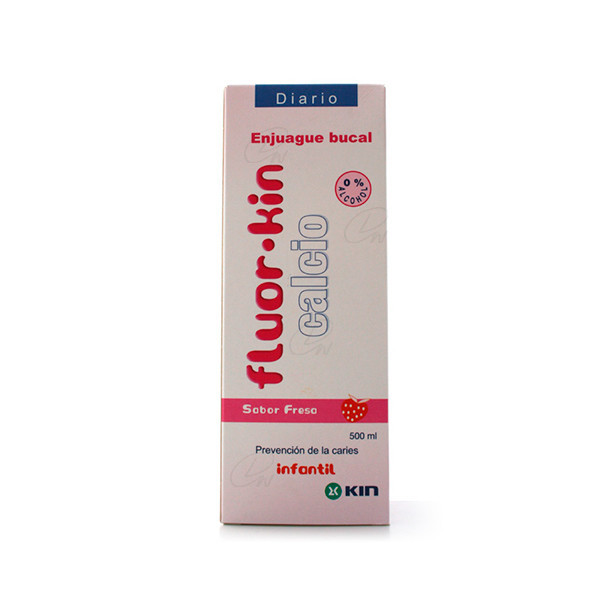 FLUOR KIN CALCIO ENJUAGUE BUCAL FRESA 500 ML
