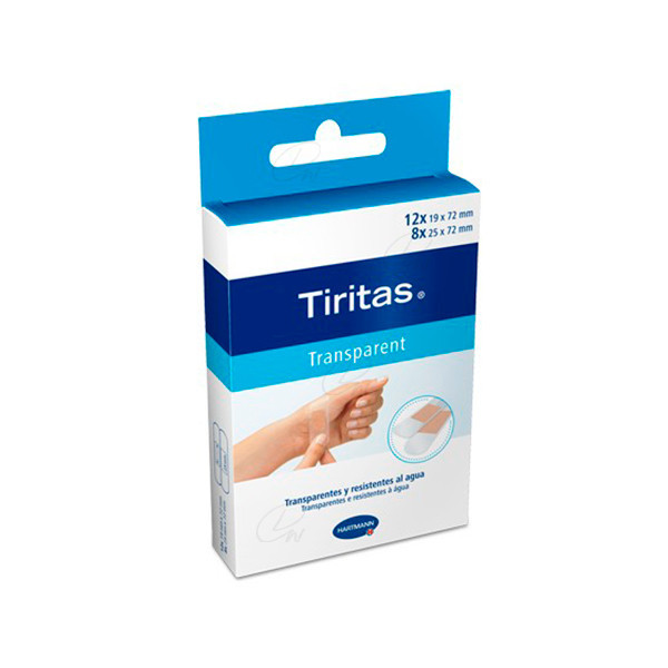 TIRITAS APOSITO ADHESIVO TRANSPARENTE 2 TAMAÑOS 20 TIRITAS