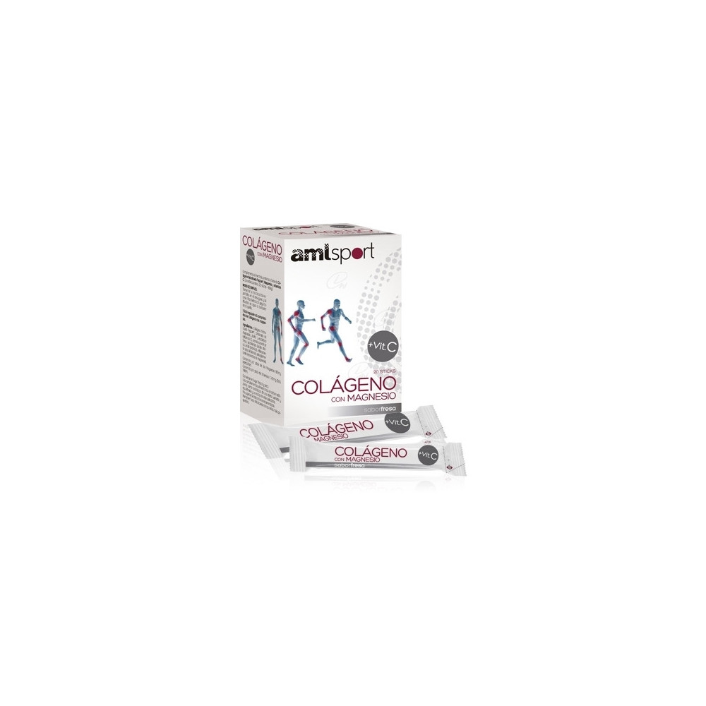 AMLSPORT COLÁGENO CON MAGNESIO + VITAMINA C 20 STICKS