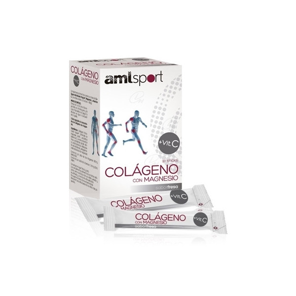 AMLSPORT COLÁGENO CON MAGNESIO + VITAMINA C 20 STICKS