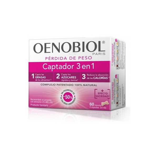 OENOBIOL PÉRDIDA DE PESO CAPTADOR DE GRASAS 3 EN 1 DUO 60 CÁPSULAS