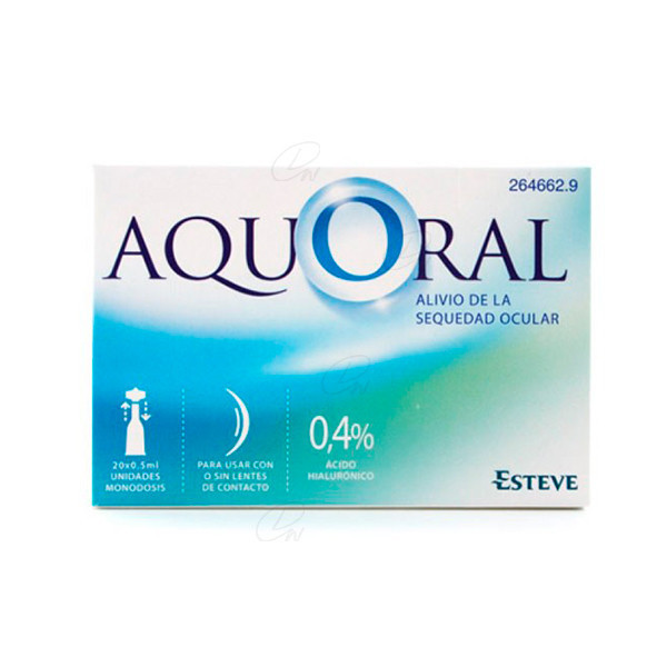 AQUORAL GOTAS OFTALMICAS LUBRICANTES MONODOSIS 0.5 ML 20 U