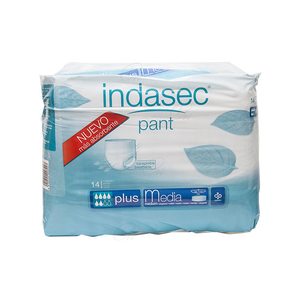 INDASEC PANT PLUS ABSORB INC ORINA DIA ANAT T- MED 14 U