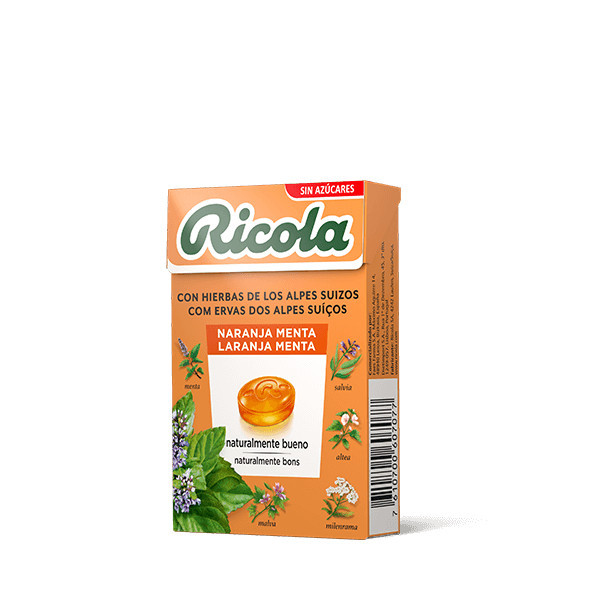 RICOLA CARAMELOS MENTA-NARANJA CAJA 50 G